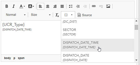 Field name drop-down list Field name drop-down list