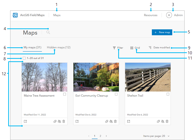 Maps page Maps page