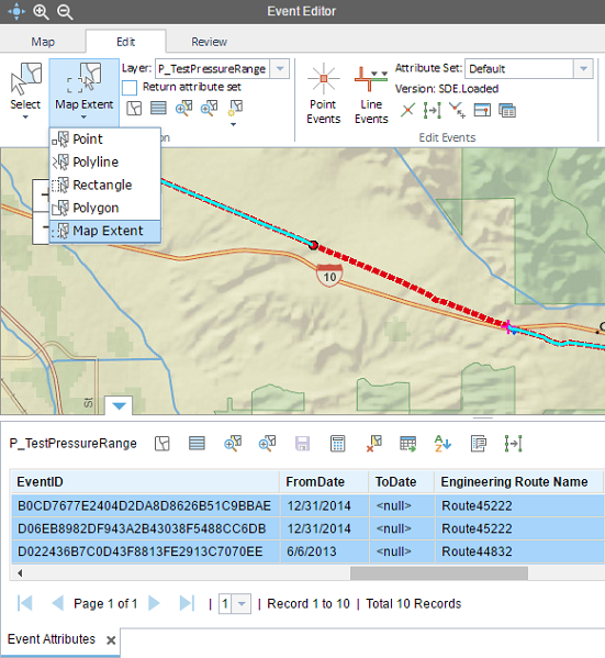 Selecting events by current extent Selecting events by current extent