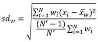 Weighted standard deviation equation Weighted standard deviation equation